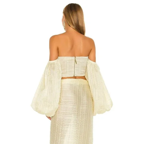 Bronx and Banco Amari Crop Top in Cream - Picture 4 of 6